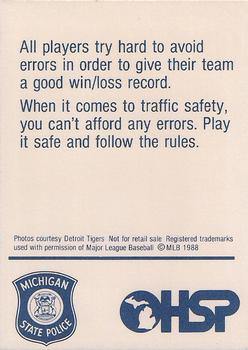 1988 Detroit Tigers Police #NNO Matt Nokes Back