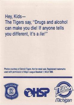 1989 Detroit Tigers Police #34 Chet Lemon Back
