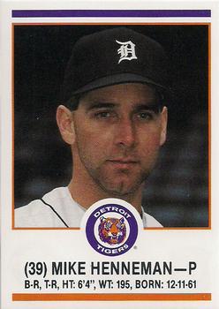 1989 Detroit Tigers Police #39 Mike Henneman Front