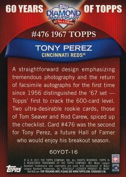 2011 Topps - 60 Years of Topps #60YOT-16 Tony Perez Back