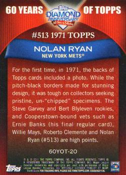 2011 Topps - 60 Years of Topps #60YOT-20 Nolan Ryan Back