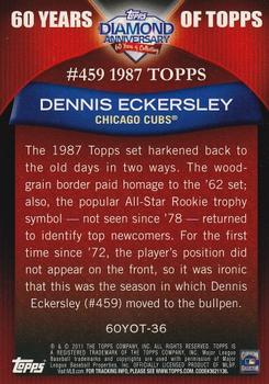 2011 Topps - 60 Years of Topps #60YOT-36 Dennis Eckersley Back