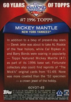 2011 Topps - 60 Years of Topps #60YOT-45 Mickey Mantle Back