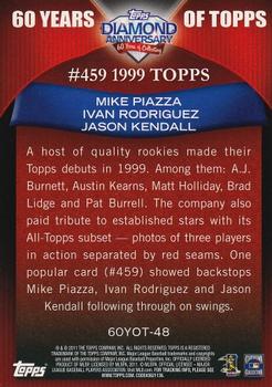 2011 Topps - 60 Years of Topps #60YOT-48 Mike Piazza / Ivan Rodriguez / Jason Kendall Back