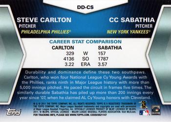 2011 Topps - Diamond Duos (Series 1) #DD-CS Steve Carlton / CC Sabathia Back