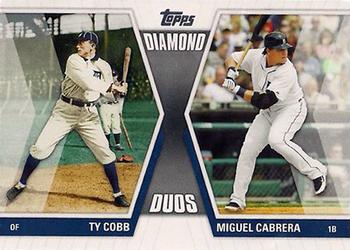 2011 Topps - Diamond Duos (Series 1) #DD-CC Ty Cobb / Miguel Cabrera Front