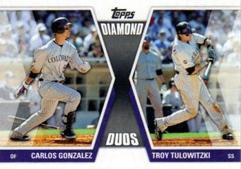2011 Topps - Diamond Duos (Series 1) #DD-GT Carlos Gonzalez / Troy Tulowitzki Front