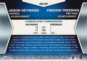 2011 Topps - Diamond Duos (Series 1) #DD-HF Jason Heyward / Freddie Freeman Back
