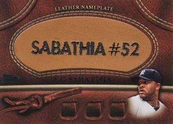 2011 Topps - Manufactured Glove Leather Nameplates #MGL-CCS CC Sabathia Front