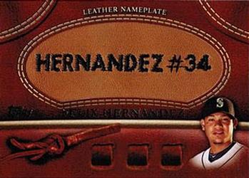 2011 Topps - Manufactured Glove Leather Nameplates #MGL-FH Felix Hernandez Front