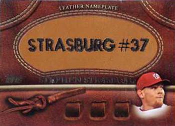 2011 Topps - Manufactured Glove Leather Nameplates #MGL-SS Stephen Strasburg Front