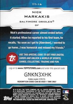 2011 Topps - Topps Town (Series 1) #TT-16 Nick Markakis Back