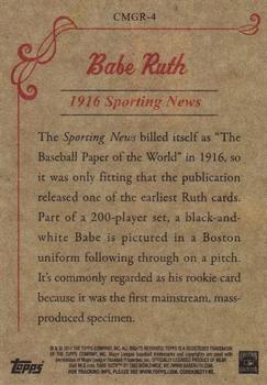 2011 Topps - CMG Reprints #CMGR-4 Babe Ruth Back