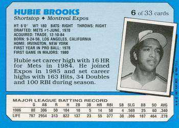 1987 Topps Kay-Bee Superstars of Baseball #6 Hubie Brooks Back