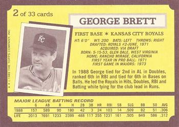 1989 Topps Kay-Bee Superstars of Baseball #2 George Brett Back