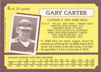 1989 Topps Kay-Bee Superstars of Baseball #4 Gary Carter Back