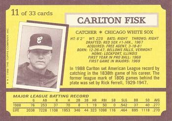 1989 Topps Kay-Bee Superstars of Baseball #11 Carlton Fisk Back