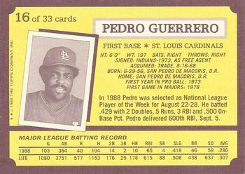 1989 Topps Kay-Bee Superstars of Baseball #16 Pedro Guerrero Back
