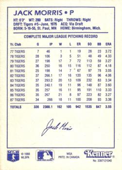 1988 Kenner Starting Lineup Cards #3397121040 Jack Morris Back