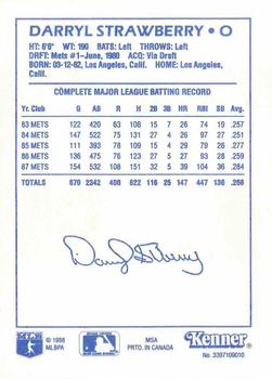 1988 Kenner Starting Lineup Cards #3397109010 Darryl Strawberry Back