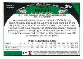 2009 Topps - Rookies #HOB9 Andrew Bailey Back