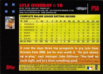 2007 Topps Pepsi #P58 Lyle Overbay Back