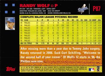2007 Topps Pepsi #P87 Randy Wolf Back