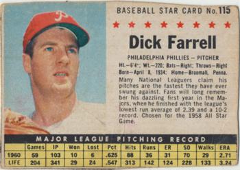 1961 Post Cereal (F278-33) #115 Dick Farrell Front