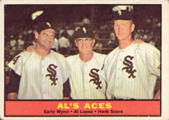1961 Topps #337 Al's Aces (Al Lopez / Herb Score / Early Wynn) Front