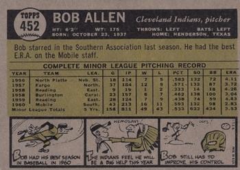 1961 Topps #452 Bob Allen Back