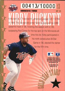 1995 Leaf - Gold Leaf Stars #13 Kirby Puckett Back