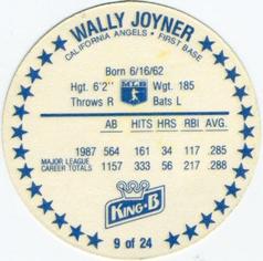 1988 King B Discs #9 Wally Joyner Back