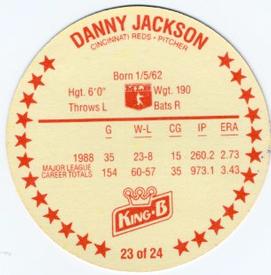 1989 King B Discs #23 Danny Jackson Back