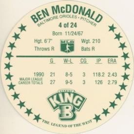 1991 King B Discs #4 Ben McDonald Back