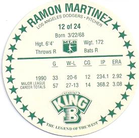1991 King B Discs #12 Ramon Martinez Back