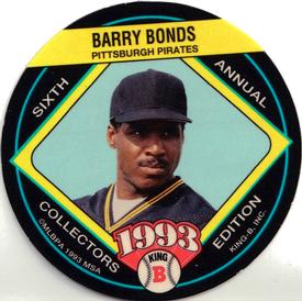 1993 King B Discs #1 Barry Bonds Front