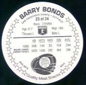 1996 King B Discs #23 Barry Bonds Back