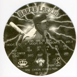 1998 Pacific King B Discs #25 Barry Larkin Back