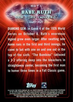 2011 Topps - Red Diamond #RDT1 Babe Ruth Back