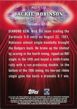 2011 Topps - Red Diamond #RDT10 Jackie Robinson Back