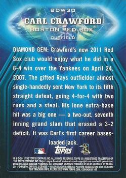 2011 Topps - Blue Diamond #BDW30 Carl Crawford Back