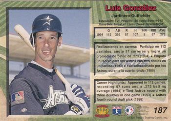 1995 Pacific #187 Luis Gonzalez Back