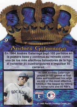 1995 Pacific - Gold Crown Die Cuts #9 Andres Galarraga Back