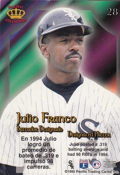 1995 Pacific Prism #28 Julio Franco Back