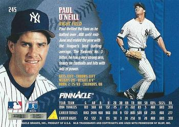 1995 Pinnacle #245 Paul O'Neill Back