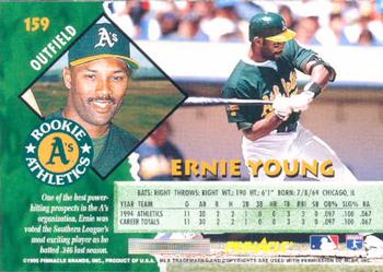1995 Pinnacle #159 Ernie Young Back