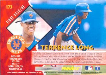 1995 Pinnacle #173 Terrence Long Back