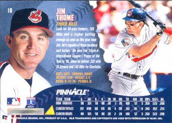 1995 Pinnacle #18 Jim Thome Back