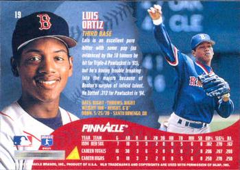 1995 Pinnacle #19 Luis Ortiz Back