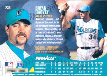 1995 Pinnacle #239 Bryan Harvey Back